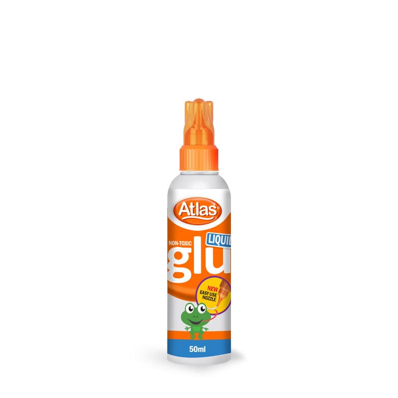 ATLAS Clear Glue Bottle 50ml - Transparent Adhesive for Crafts & School |AFORALL