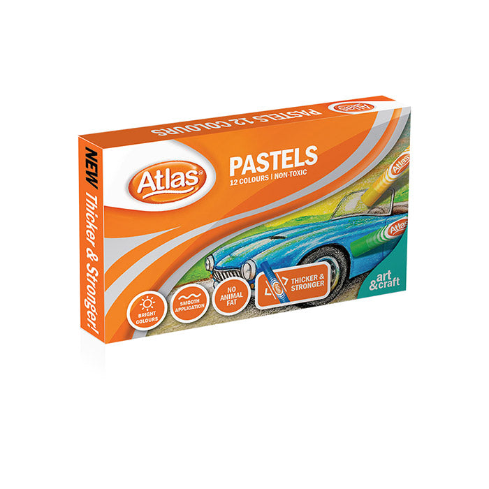 Atlas Pastel Colours Set of 12 Smooth & Bright Pastel Shades |AFORALL