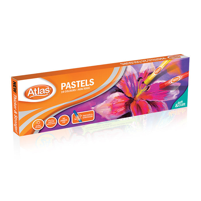 Atlas Pastel Colours Set of 24 Smooth & Vibrant Pastel Shades |AFORALL