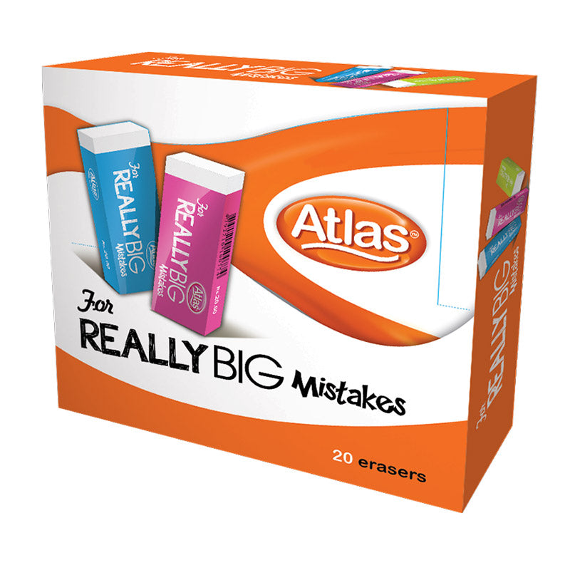 ATLAS Eraser AH20 Smooth Clean-Erase Pencil Eraser for School |AFORALL