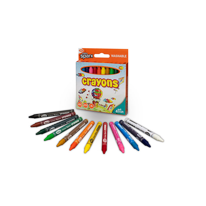 Atlas SparX Crayon 12 Colours Bright & Safe Kids Crayons |AFORALL