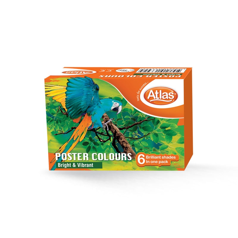 ATLAS Poster Colour 6 Colours Bright & Smooth Paint Set |AFORALL