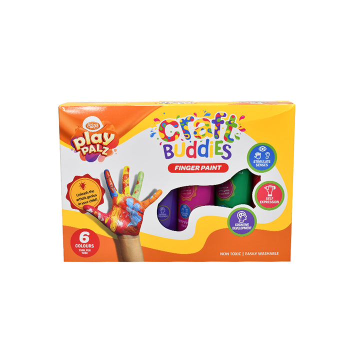 Finger Paints 6 Pack 75ML | Safe & Washable Kids Paints | AFORALL