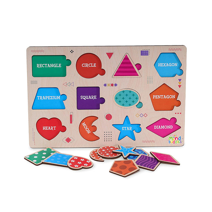 Wooden Puzzle Shapes for Kids Educational Shape Learning Toy |AFORALL