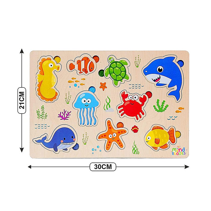 Wooden Puzzle Sea Animals for Kids Educational Wooden Toy |AFORALL