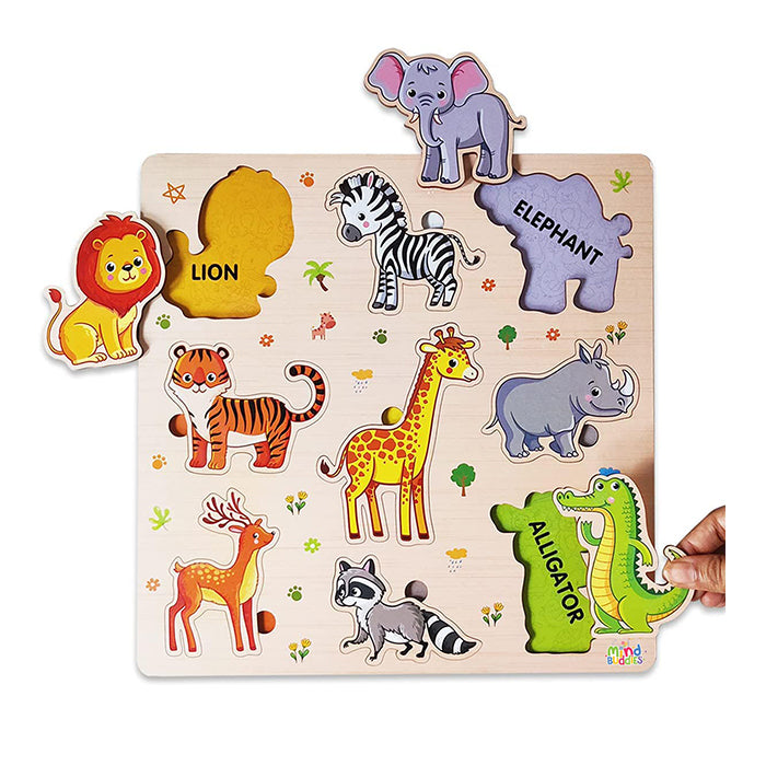 Wooden Puzzle Wild Animals for Kids | Educational Wooden Toy – AFORALL