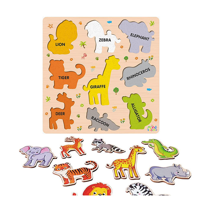 Wooden Puzzle Wild Animals for Kids | Educational Wooden Toy – AFORALL