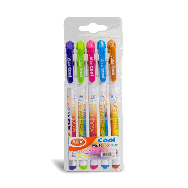 ATLAS Cool Multicolor Pens Pack of 5 | AFORALL