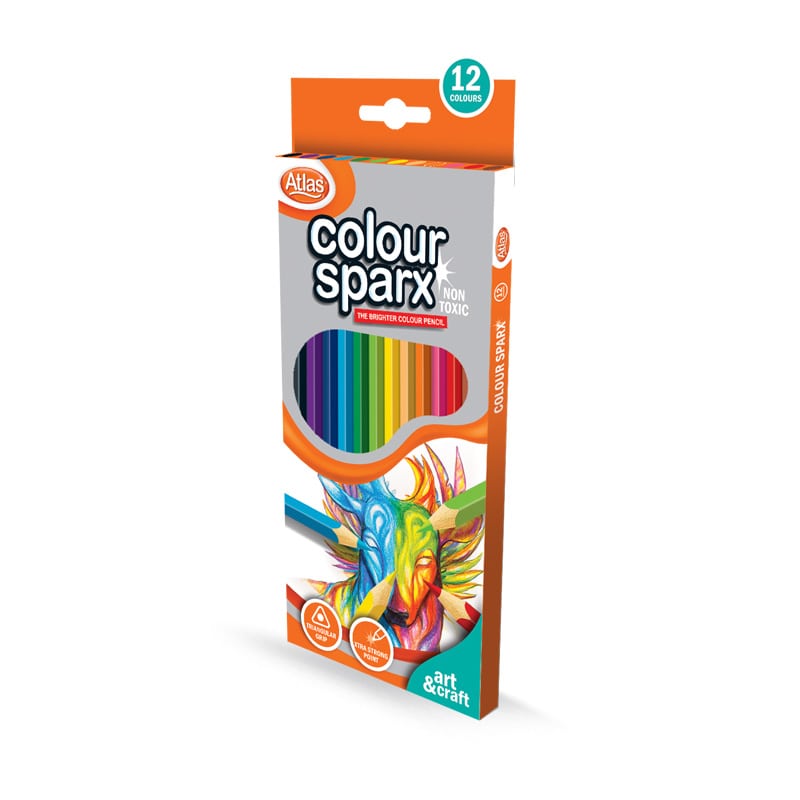 Atlas Colour Sparx 12 Colours Pencil Set for Kids & Students | AFORALL
