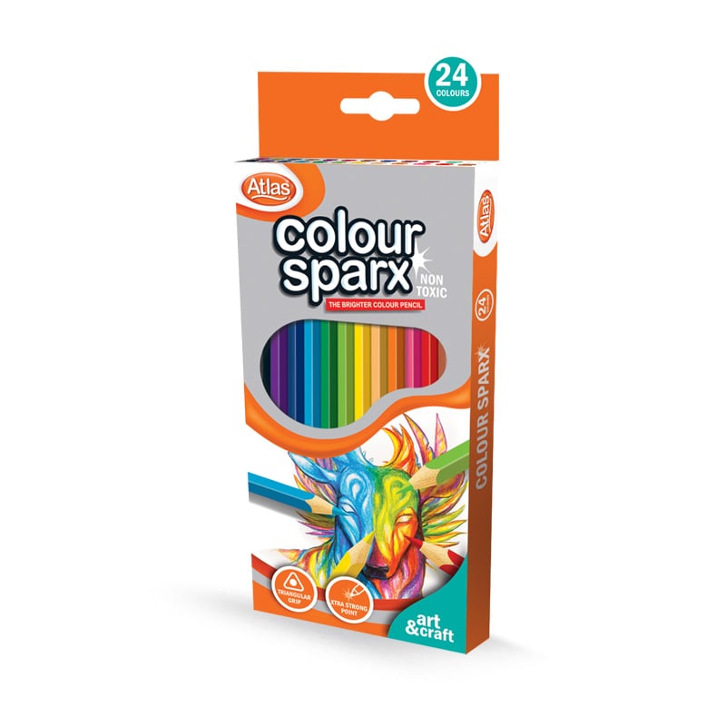 Atlas Colour Sparx 24 Colours Pencil Set for Kids & Students | AFORALL